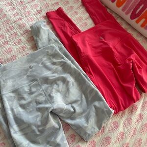 lululemon athletica Red and Gray Leggings